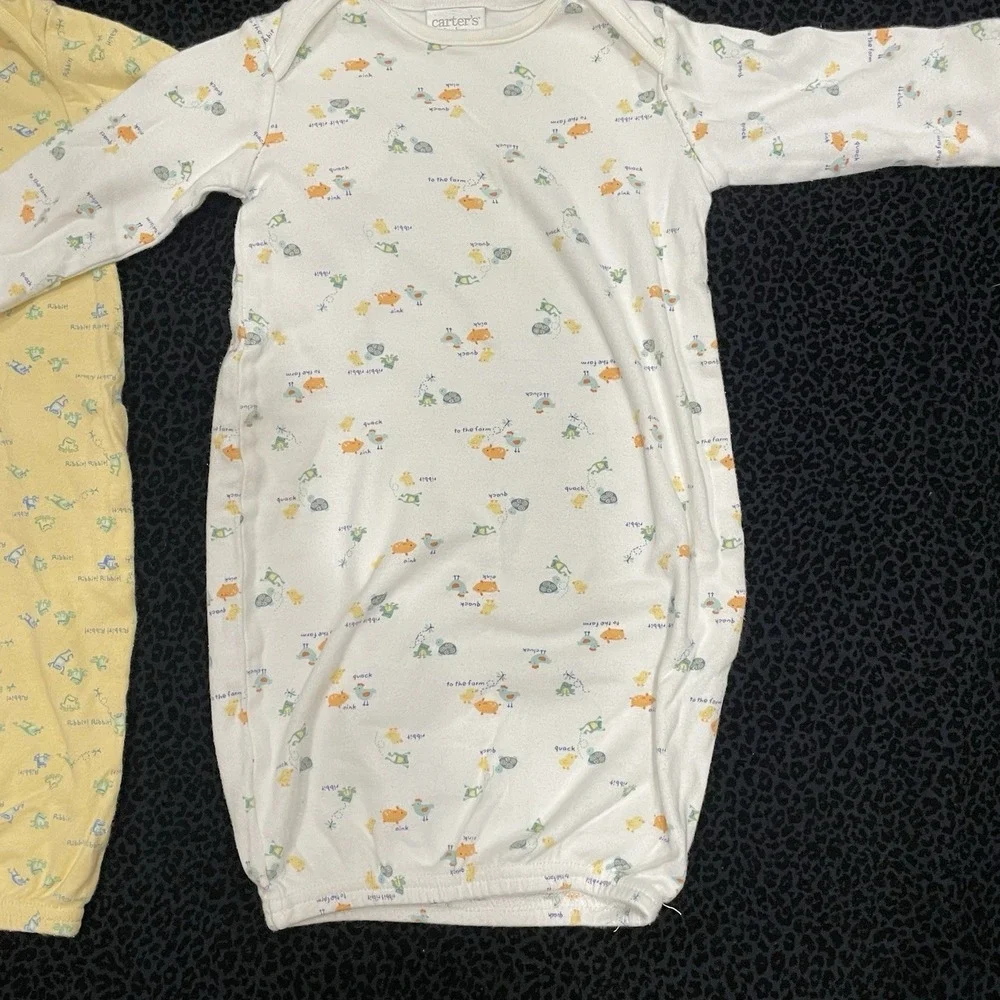 Vintage Carters Baby Sleep Sack Gown 0-3M Pajamas Long Sleeve Cotton